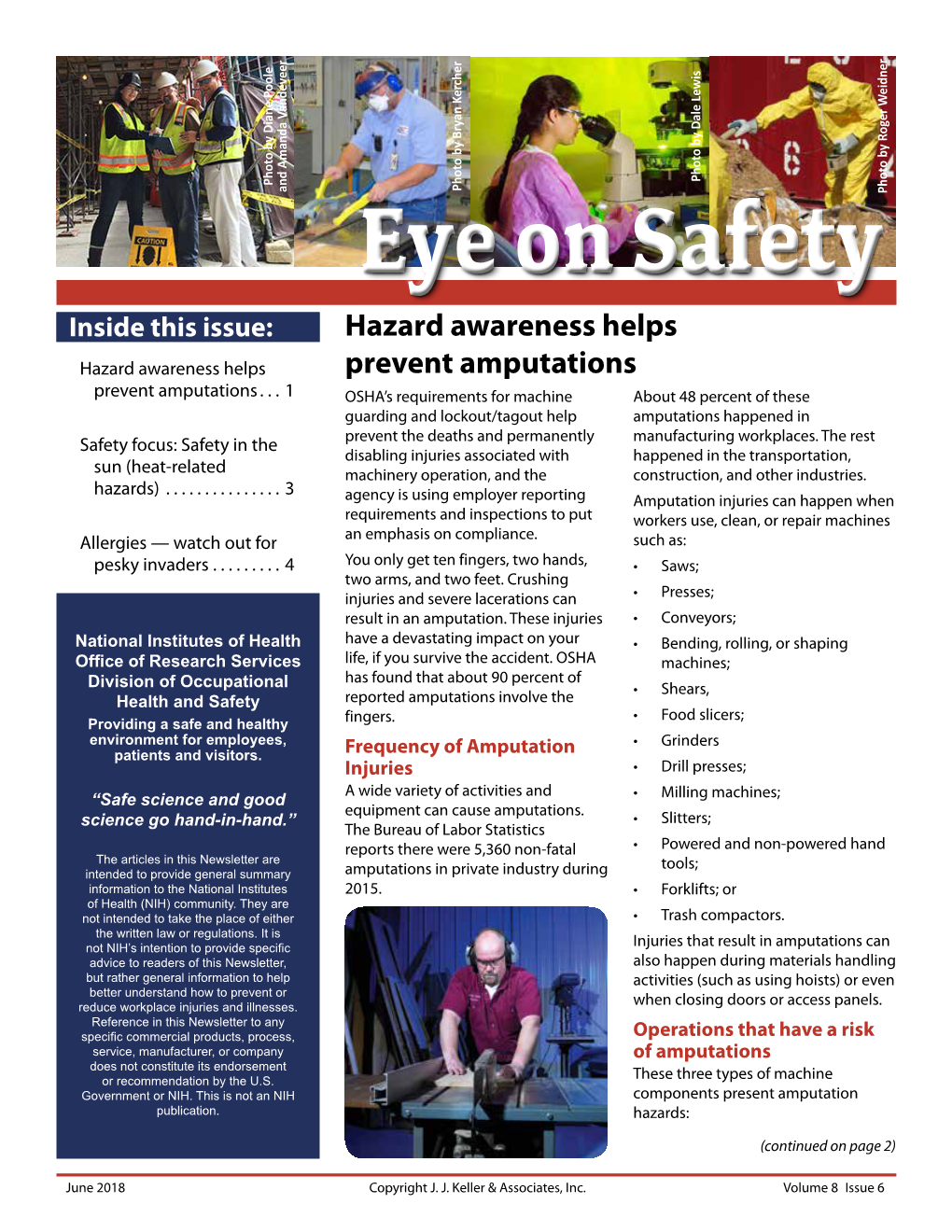 National Institutes of Health Eye on Safety June 2018