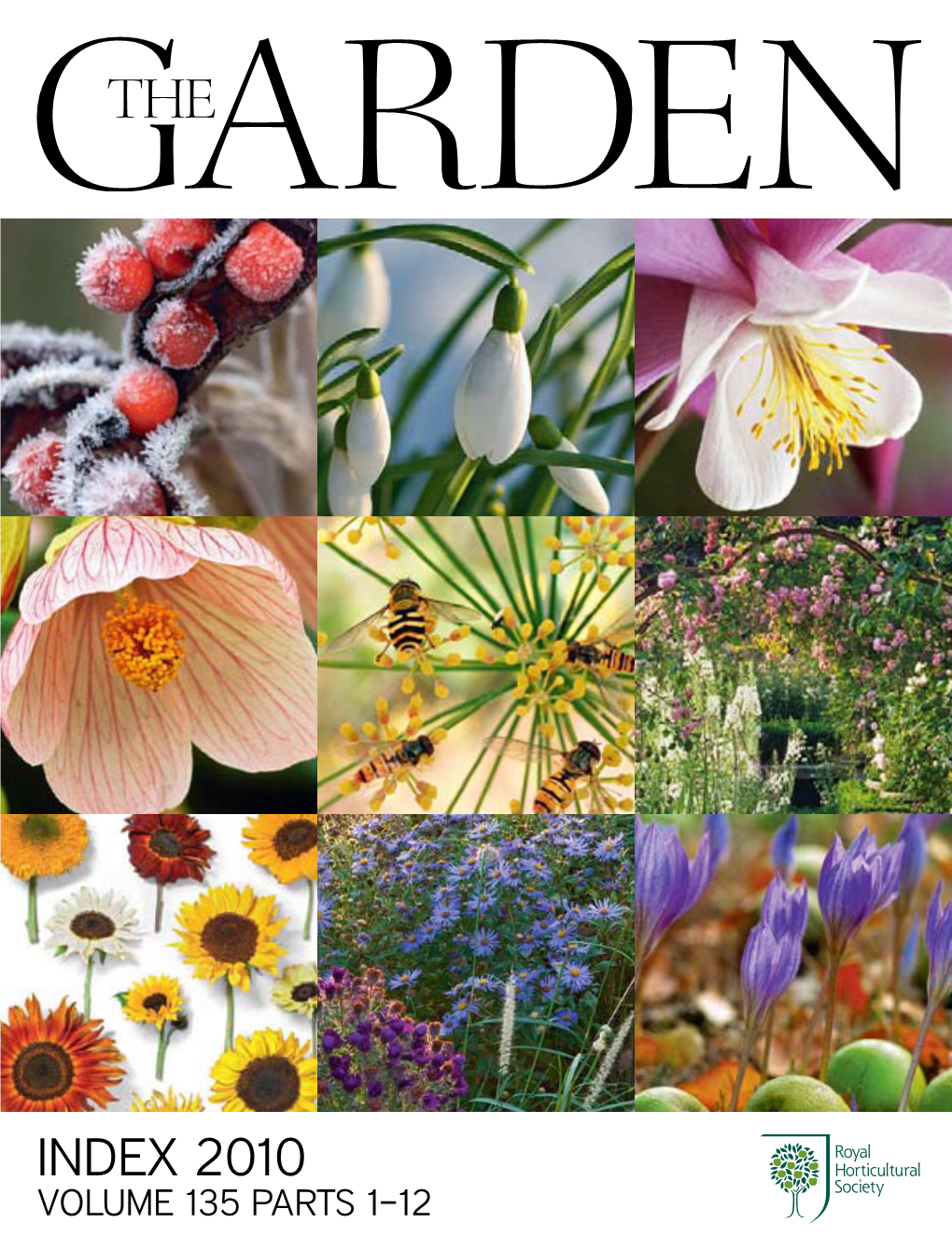 RHS the Garden Index 2010 Volume 135, Parts 1-12