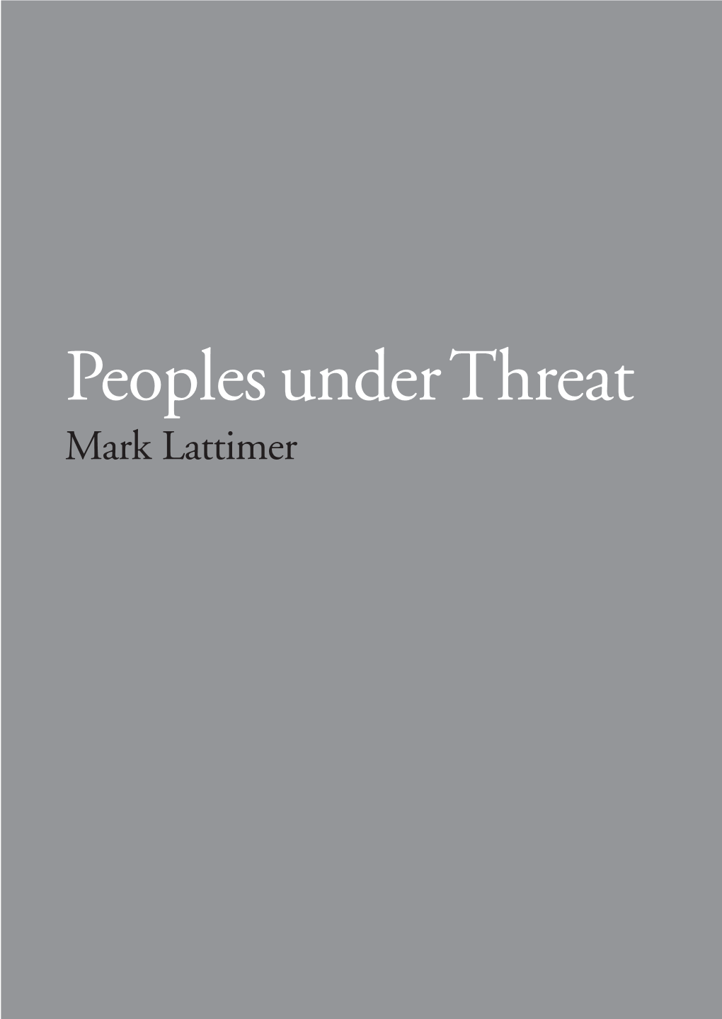 Peoples Under Threat 2007 40,000 and 50,000 Iraqis ﬂee Their Homes Every Table (See P.11 for Short Version and Table 1, Month
