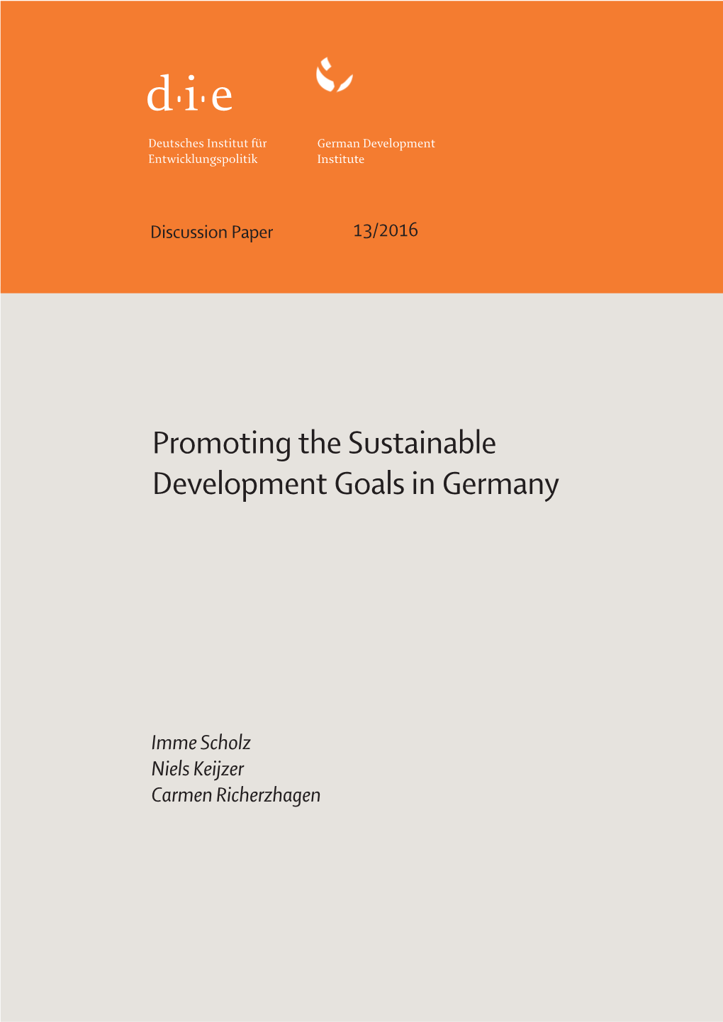 Promoting the Sustainable Development Goals in Germany