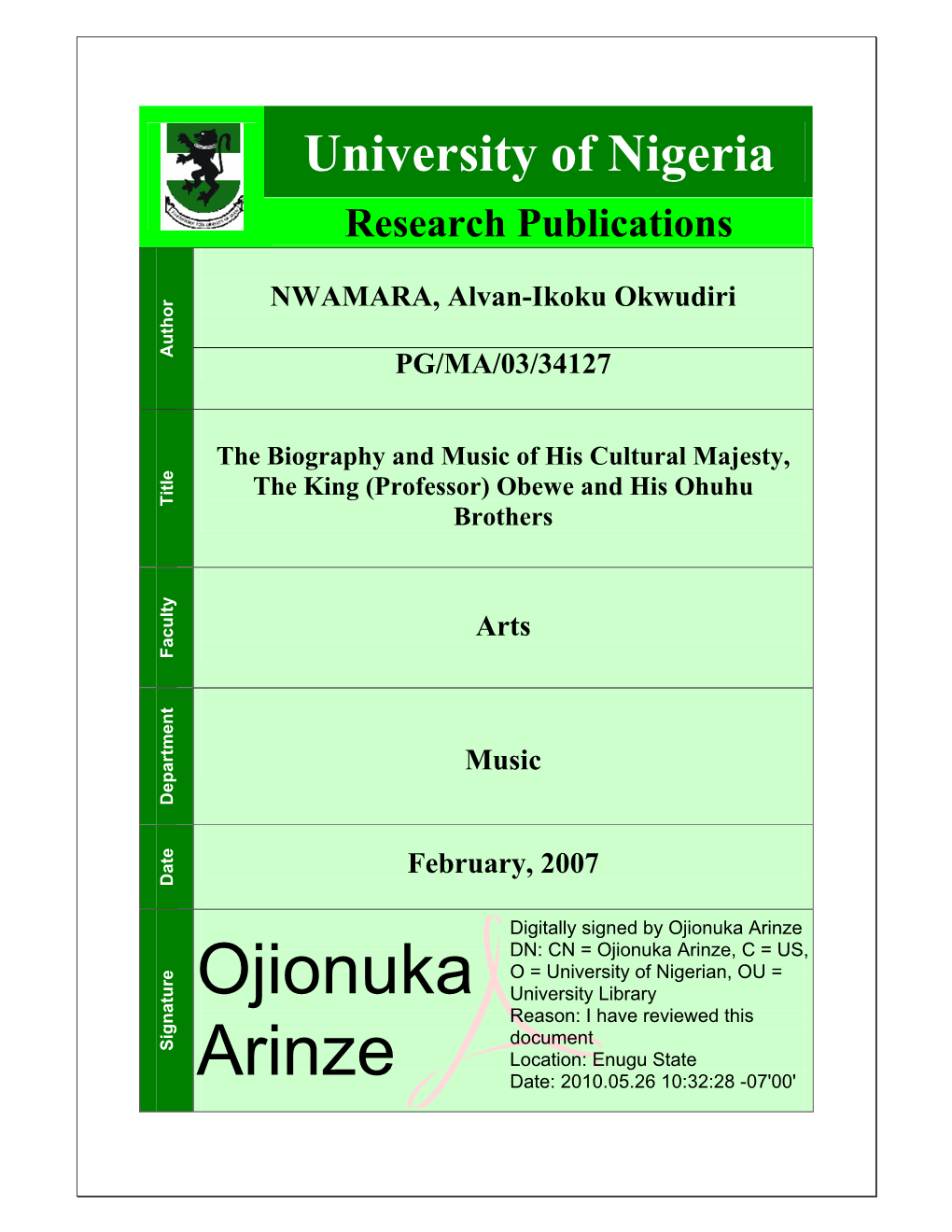 Ojionuka Arinze