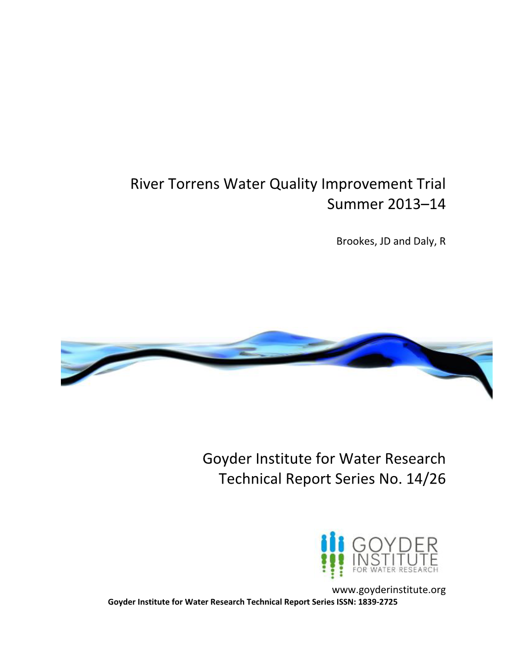 River Torrens Water Quality Improvement Trial Summer 2013–14