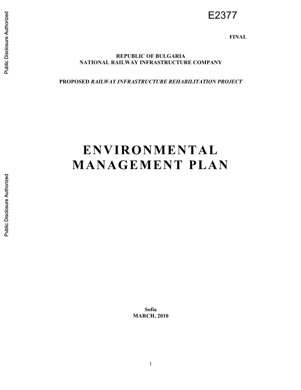 Environmental Mitigation Plan