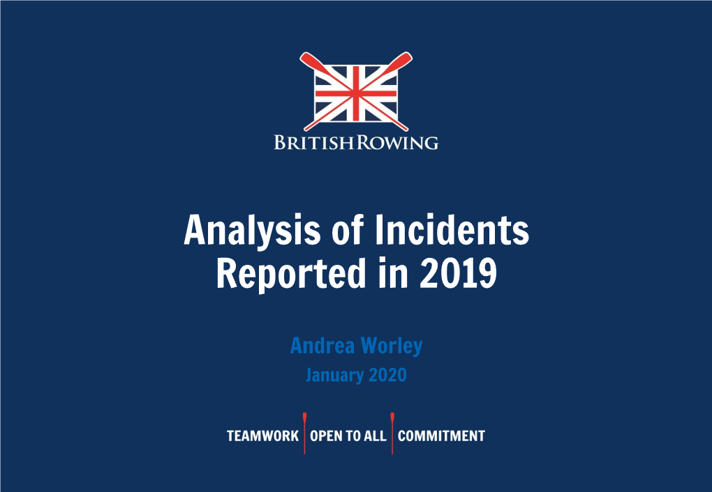 Analysis of Incidents Reported in 2019