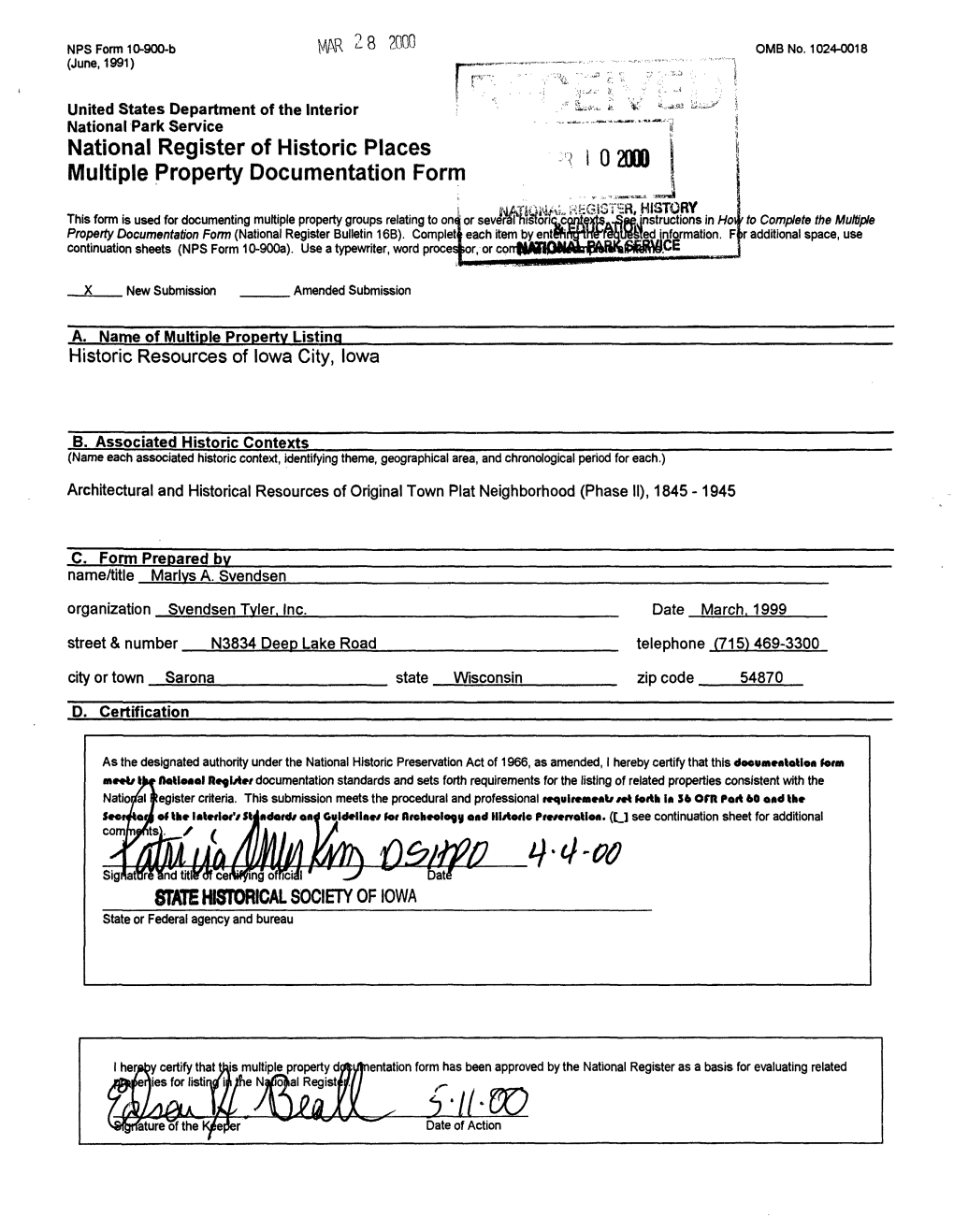 National Register of Historic Places Multiple Property Documentation Form