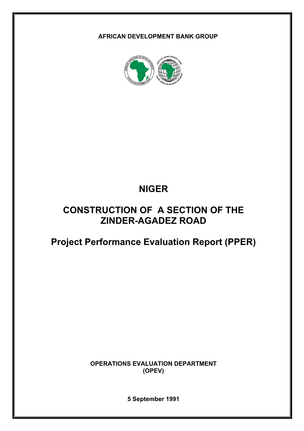 Niger: Construction of the Section of Zinder