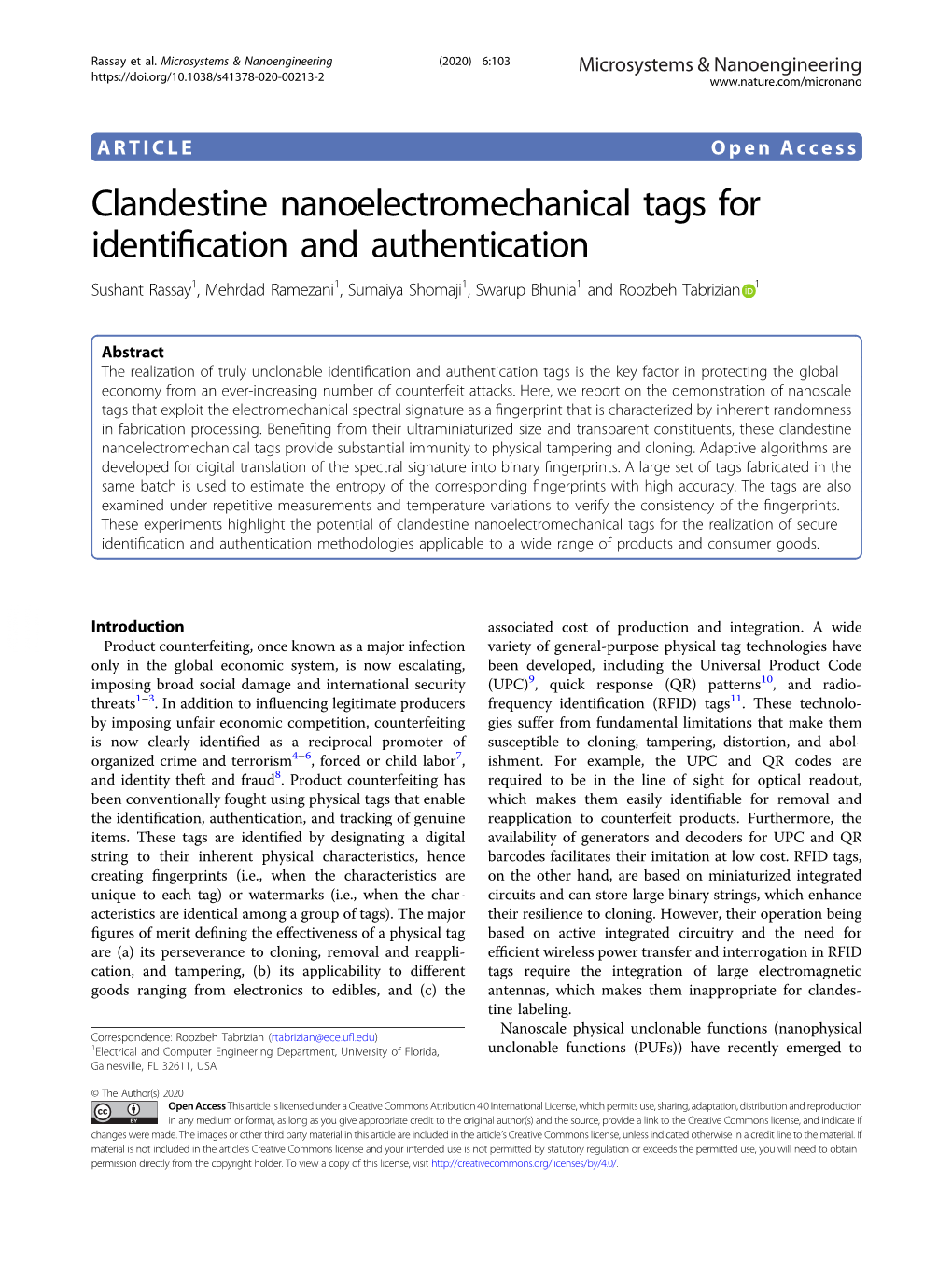 Clandestine Nanoelectromechanical Tags for Identification And