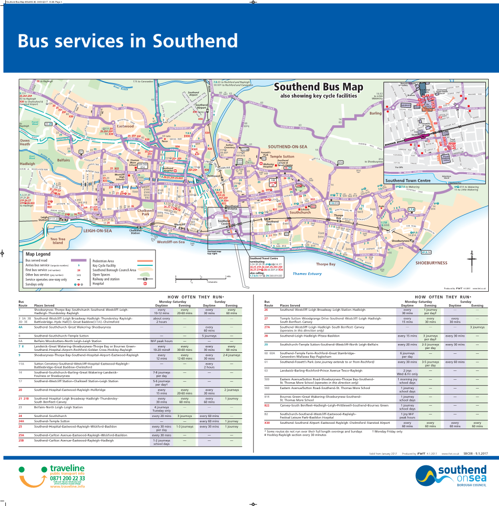 Southend Bus Map 665X665 (8) 04/01/2017 15:38 Page 1