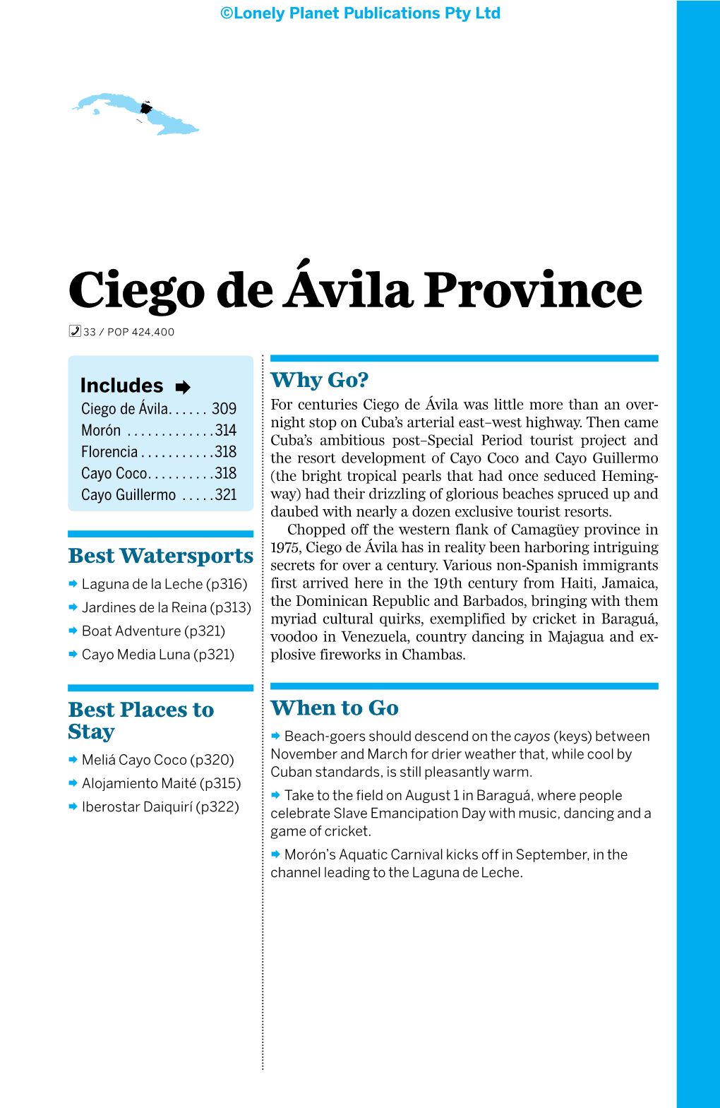 Ciego De Ávila Province %33 / Pop 424,400