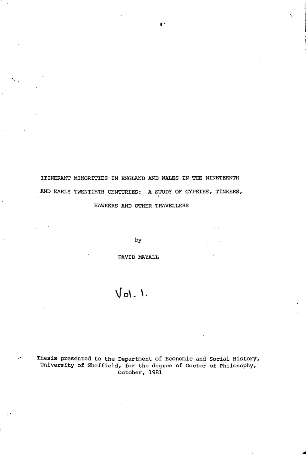 Itinerant Minorities in England and Wales in the Nineteenth