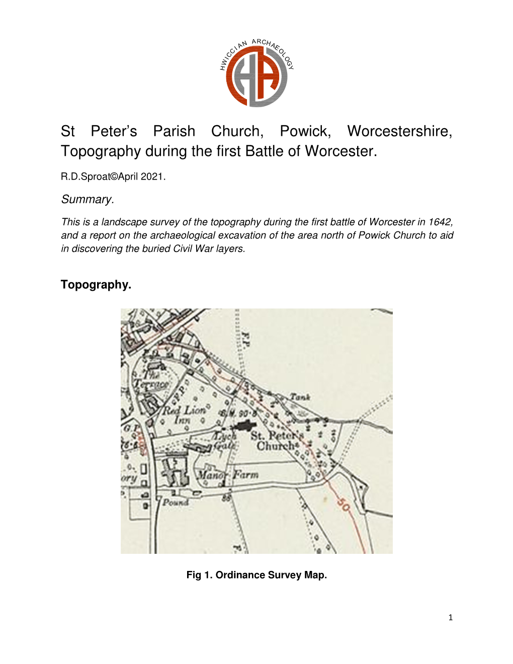 St Peter's Parish Church, Powick, Worcestershire, Topography During