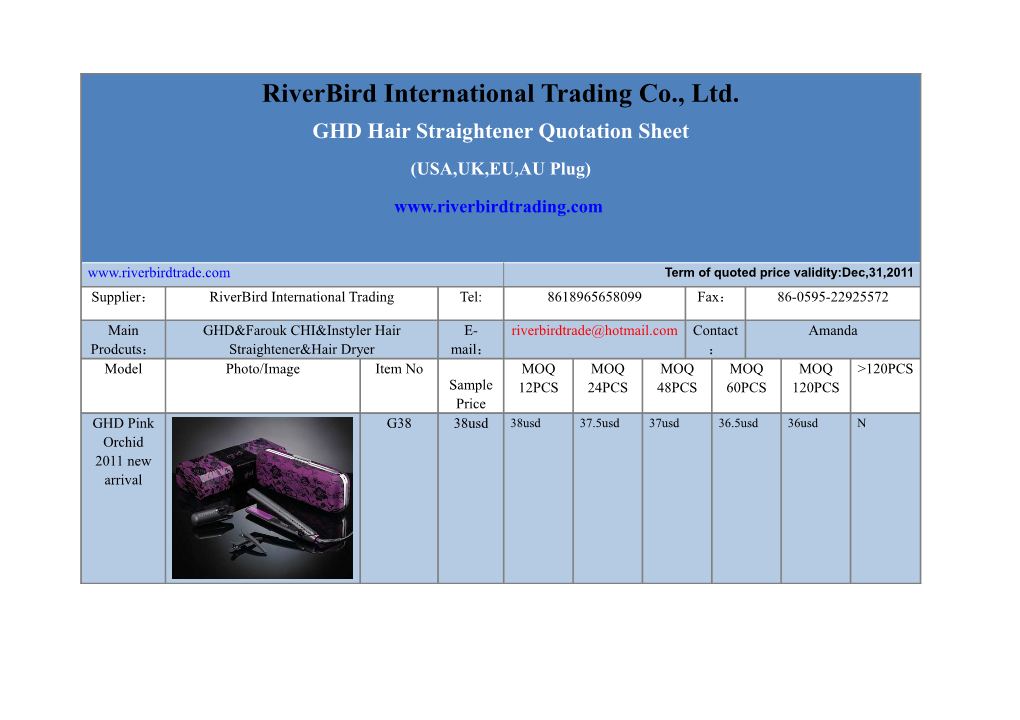 Riverbird International Trading Co., Ltd s1