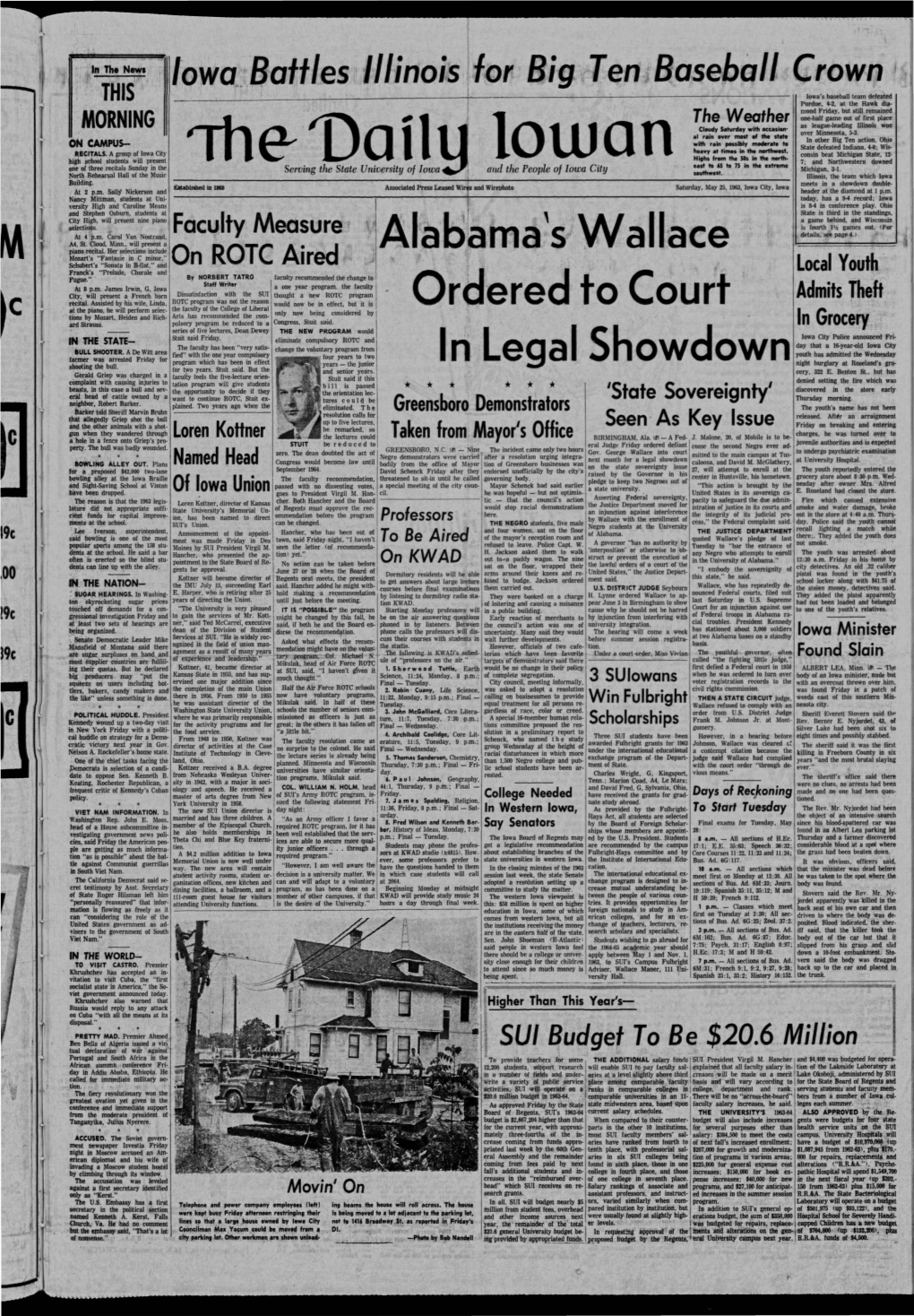 Daily Iowan (Iowa City, Iowa), 1963-05-25