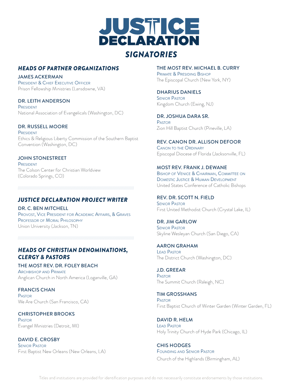 Declaration Signatories