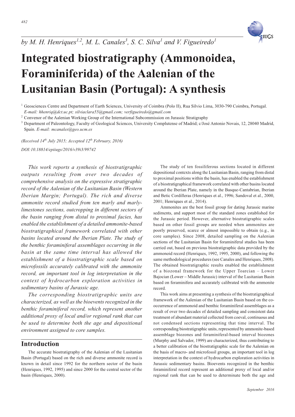 Integrated Biostratigraphy (Ammonoidea, Foraminiferida) of the Aalenian of the Lusitanian Basin (Portugal): a Synthesis