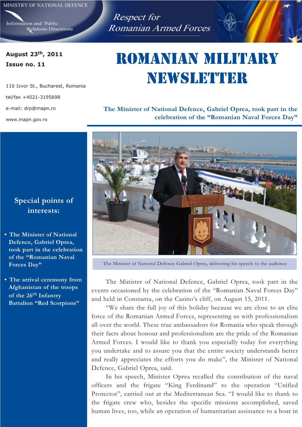 Romanian Military Newsletter