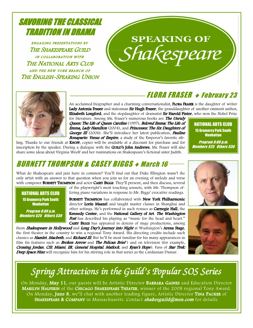 Speaking Flyer for February 2009