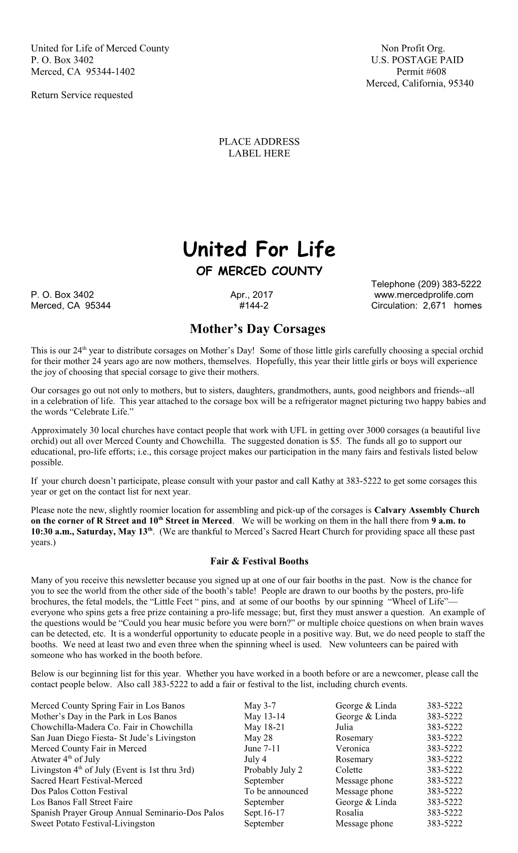 United for Life of Merced County