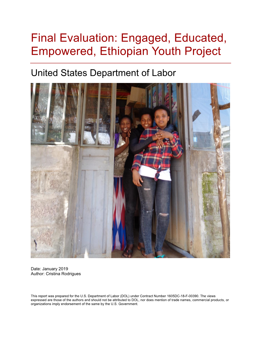 Final Evaluation: Engaged, Educated, Empowered, Ethiopian Youth Project