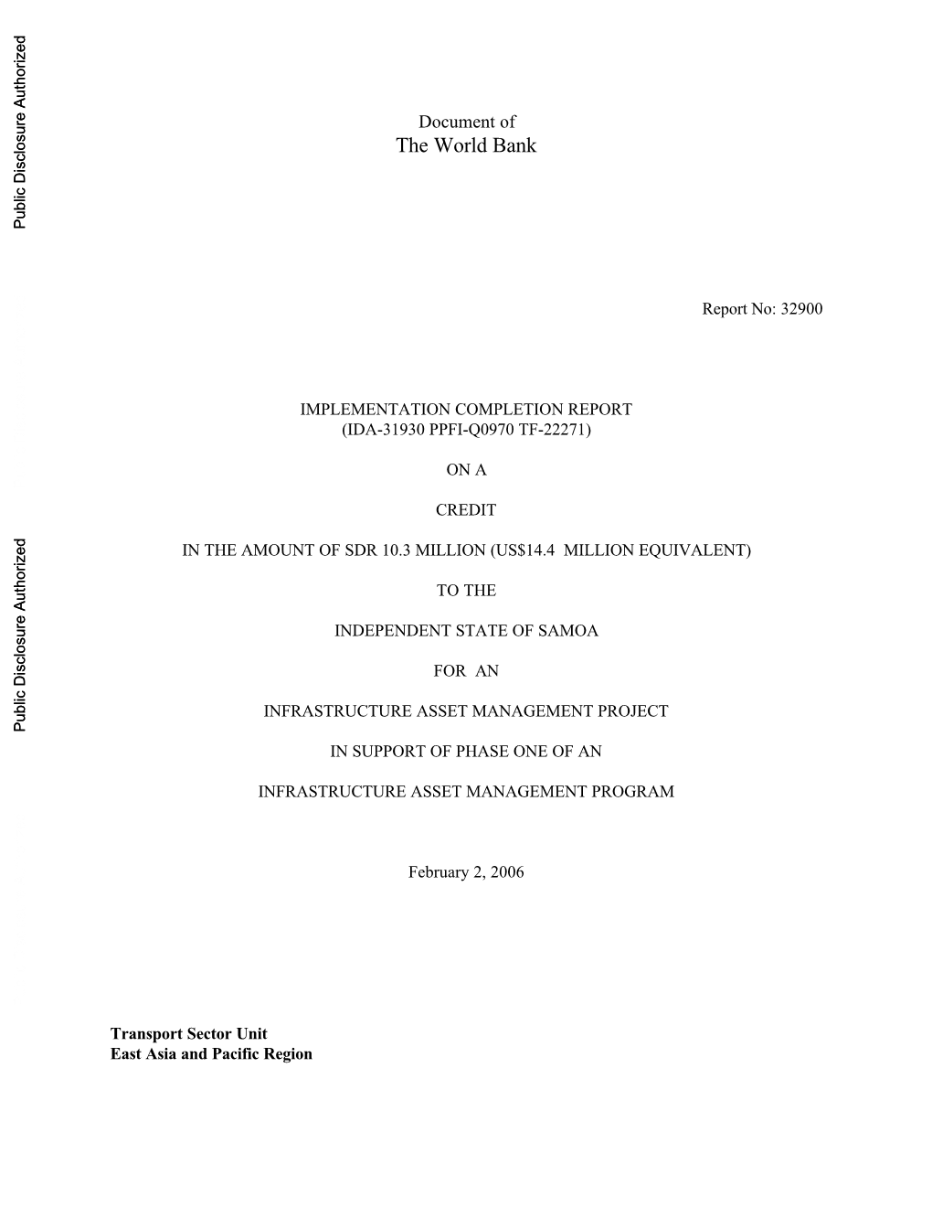 World Bank Document