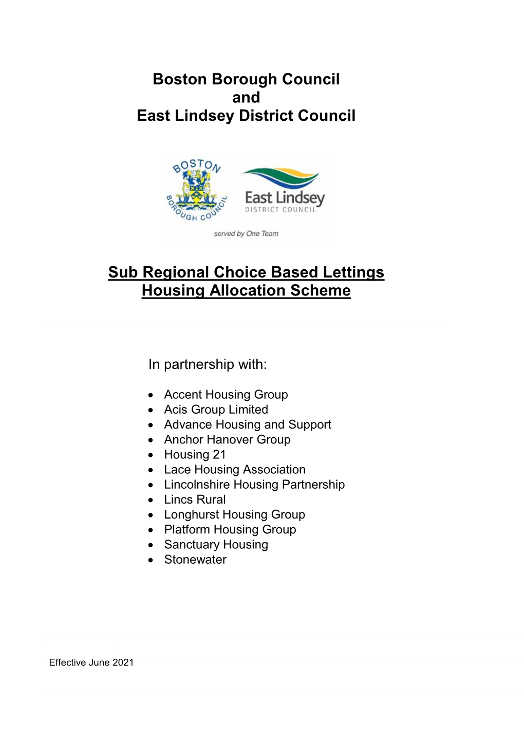 East Lindsey District Council – Housing Allocation Scheme