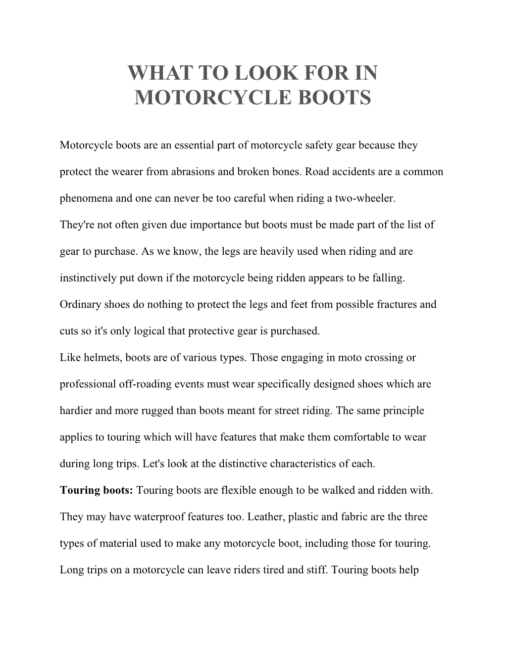 What to Look for in Motorcycle Boots