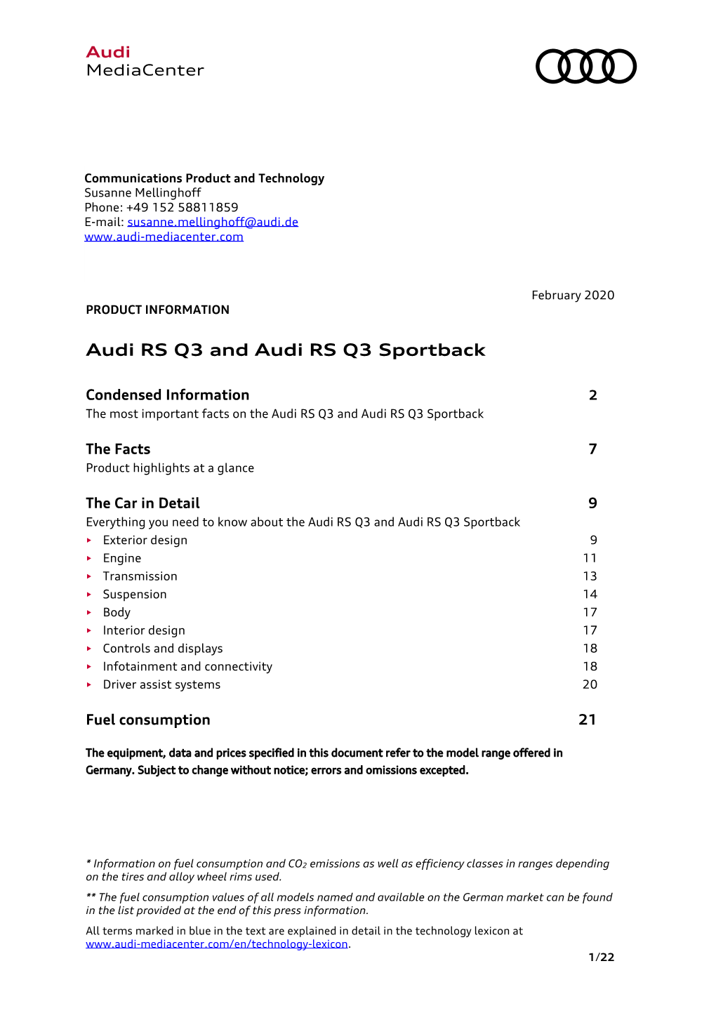 Audi RS Q3 and Audi RS Q3 Sportback