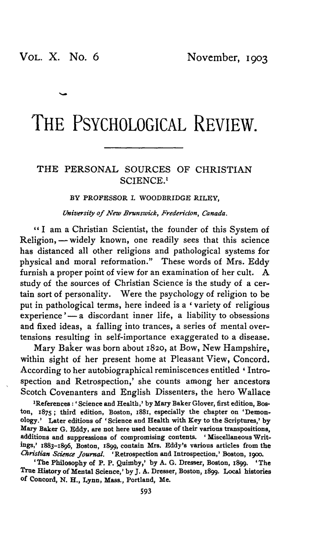 The Psychological Review