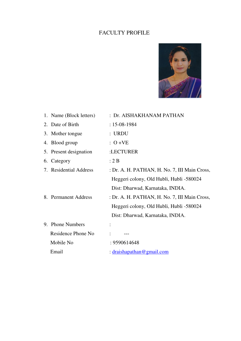 Faculty Profile