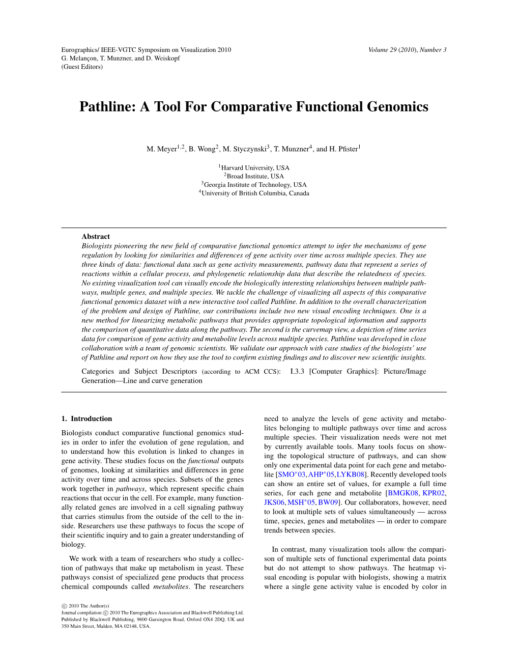 Pathline: a Tool for Comparative Functional Genomics