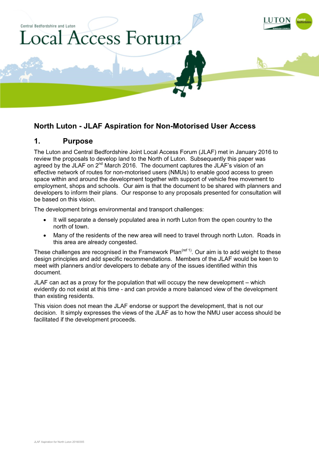 North Luton - JLAF Aspiration for Non-Motorised User Access