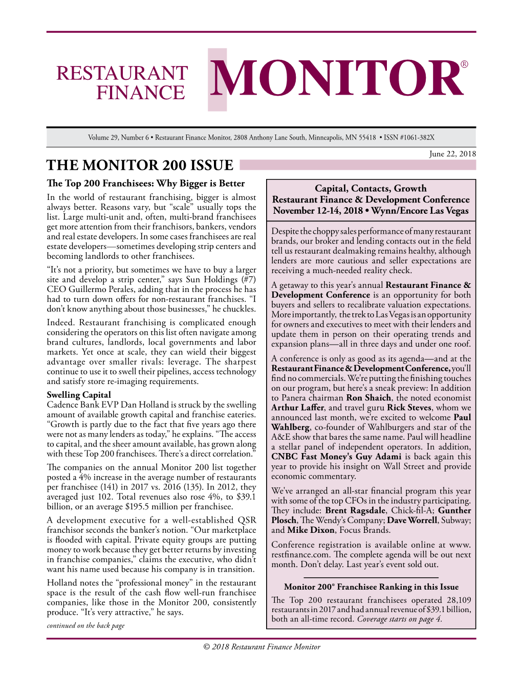 Restaurant Finance Monitor