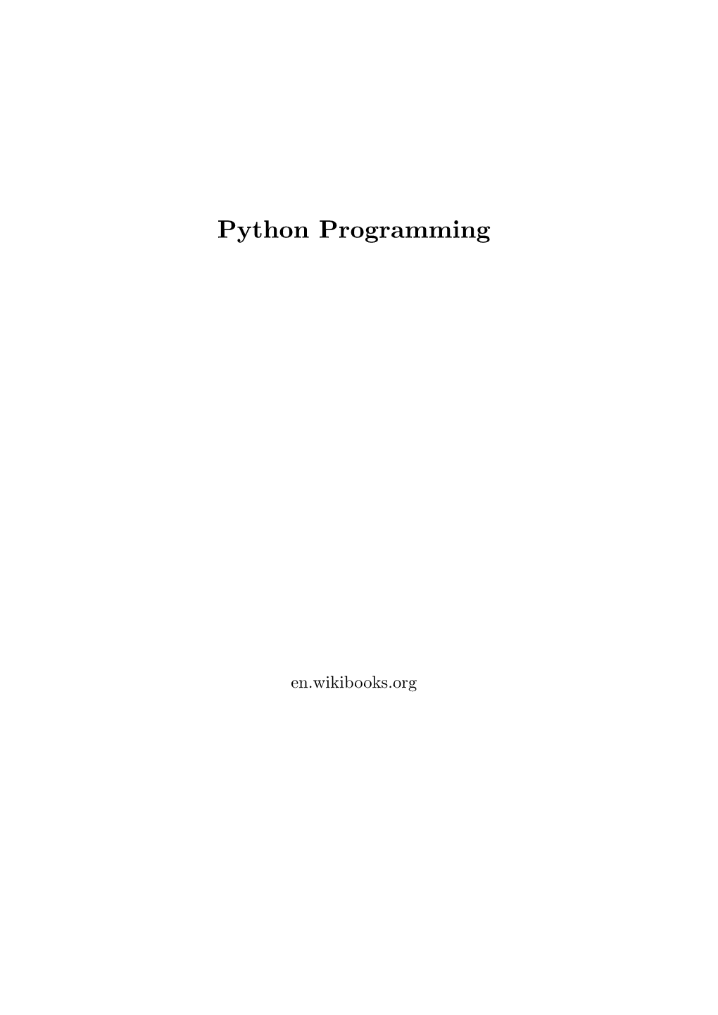 Python Programming