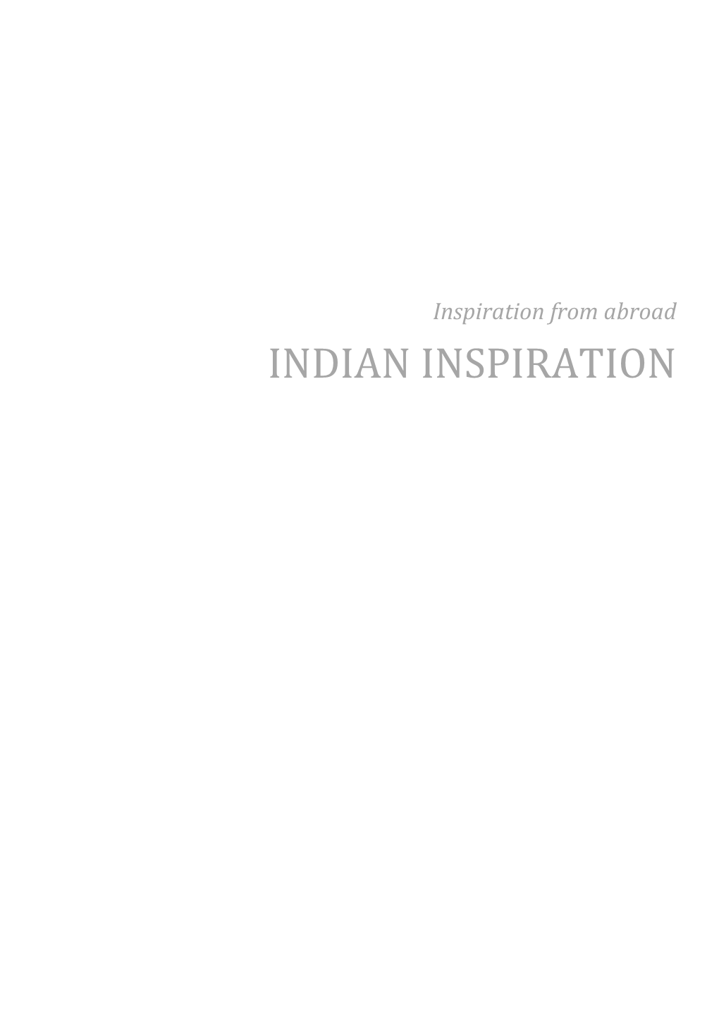 Indian Inspiration