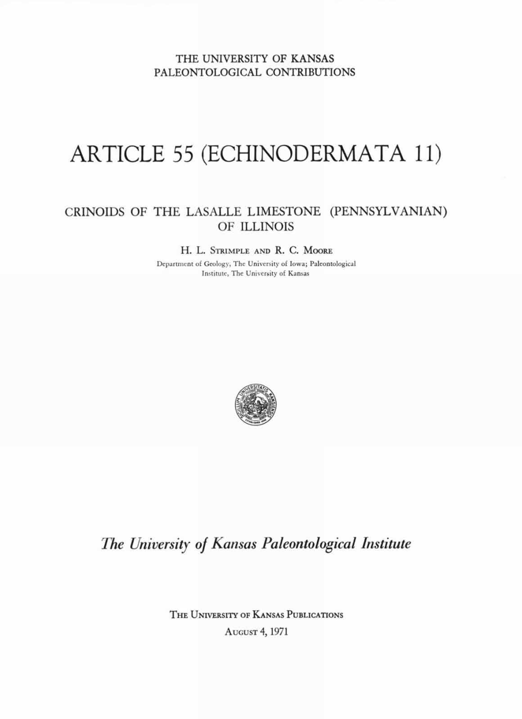 Article 55 (Echinodermata 11)