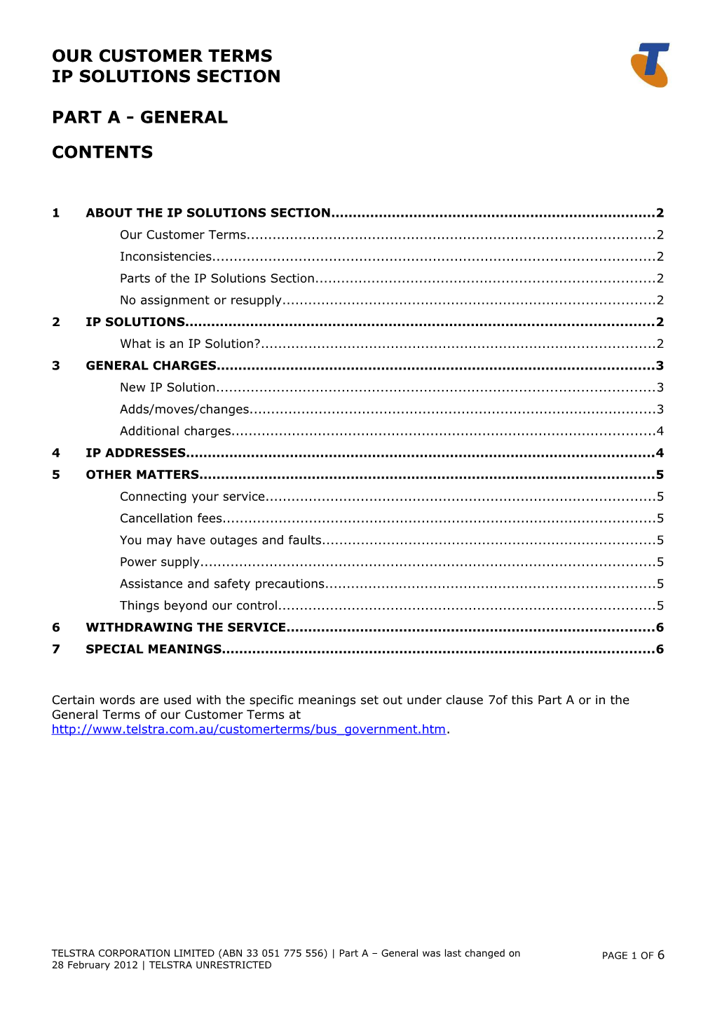 Telstra Legal Services Contract Template s1