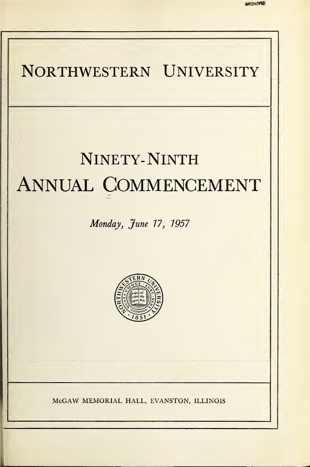 Annual Commencement / Northwestern University