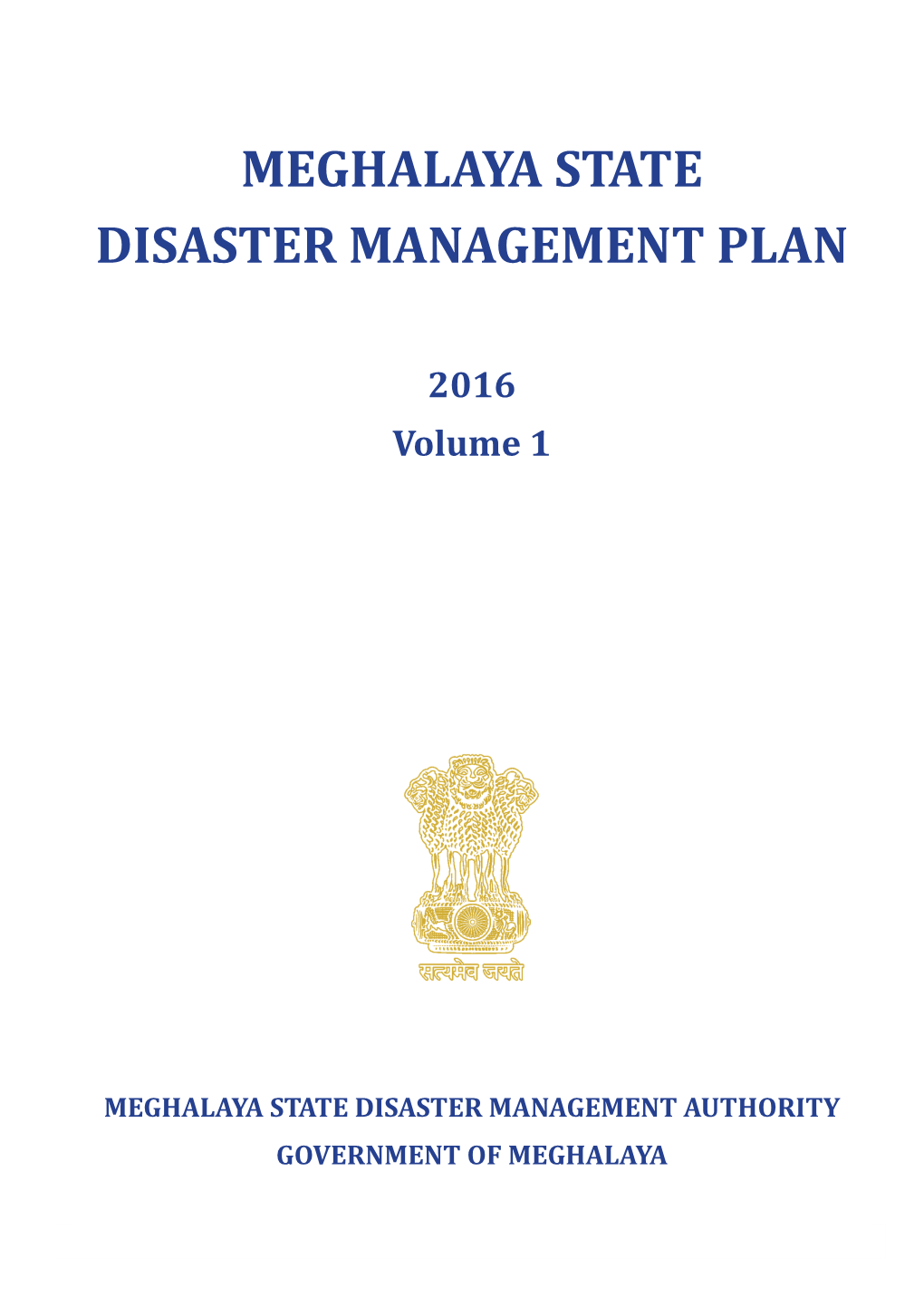 Meghalaya State Disaster Management Plan