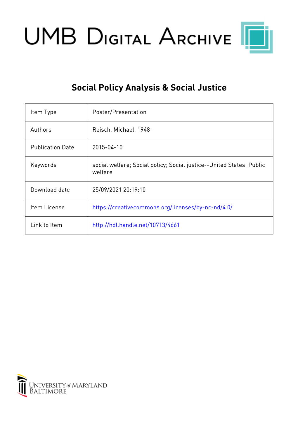 Social Policy Analysis & Social Justice