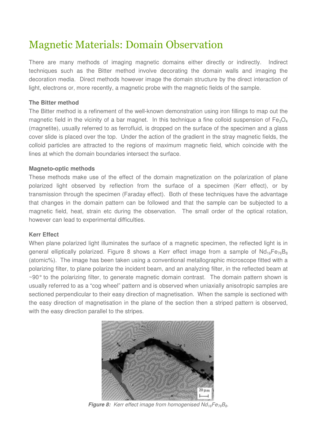 Magnetic Domain Observation