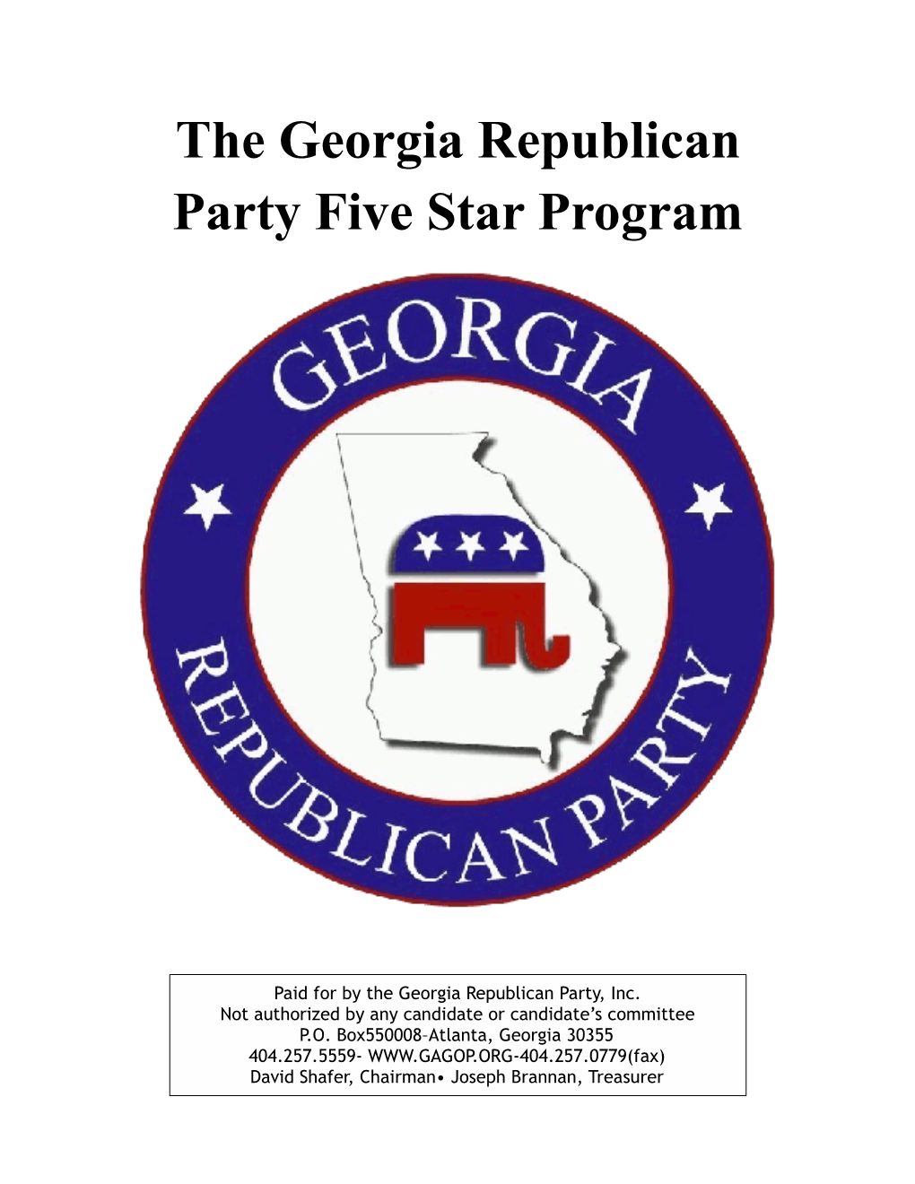 The Georgia Republican Party Five Star Program