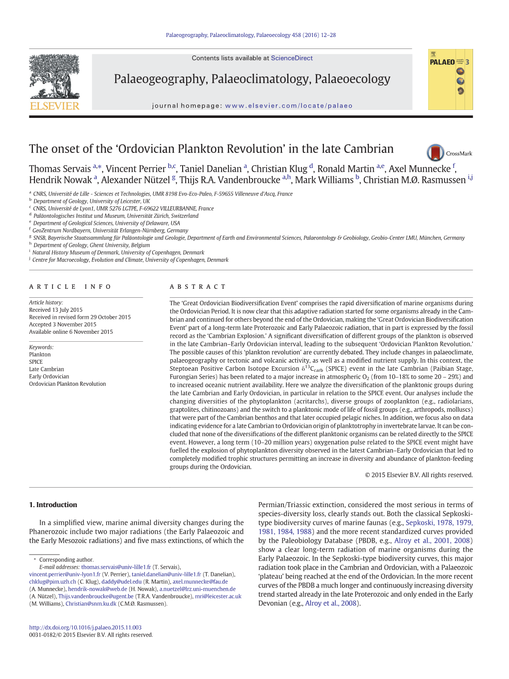 Ordovician Plankton Revolution’ in the Late Cambrian