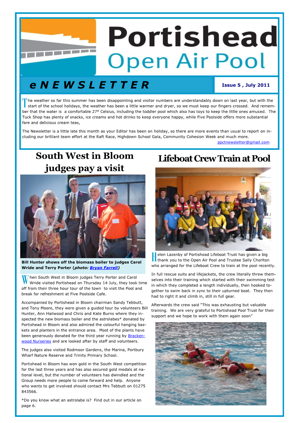 Enewsletter Issue 5 , July 2011