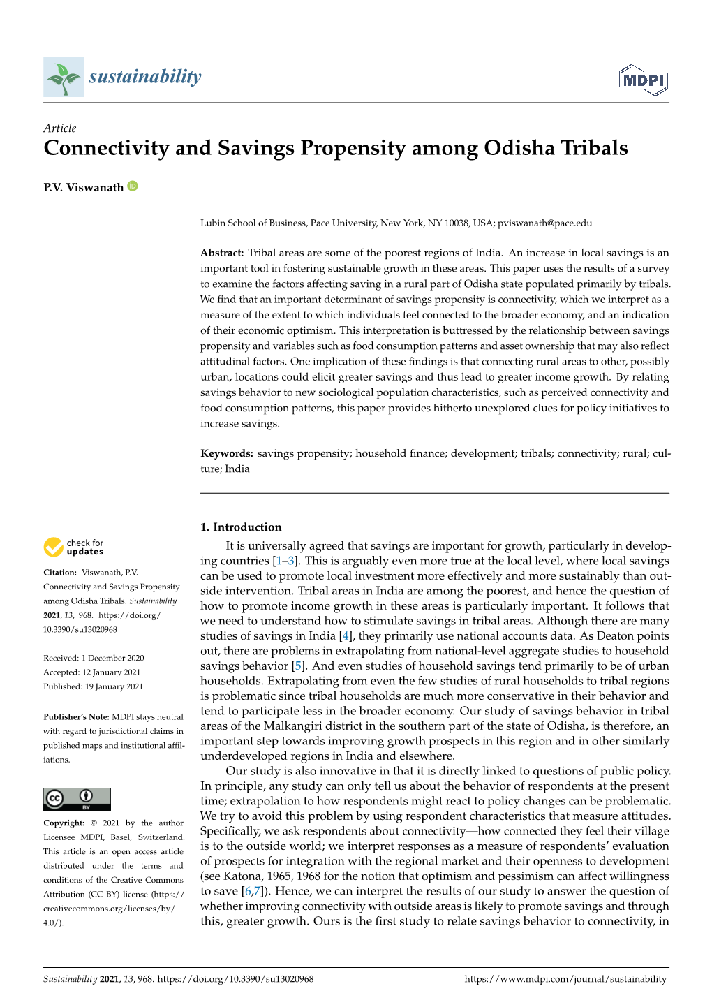 Connectivity and Savings Propensity Among Odisha Tribals