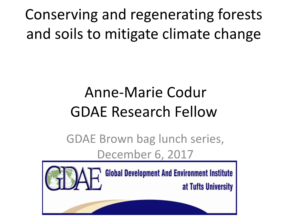 Conserving and Regenerating Forests and Soils to Mitigate Climate Change