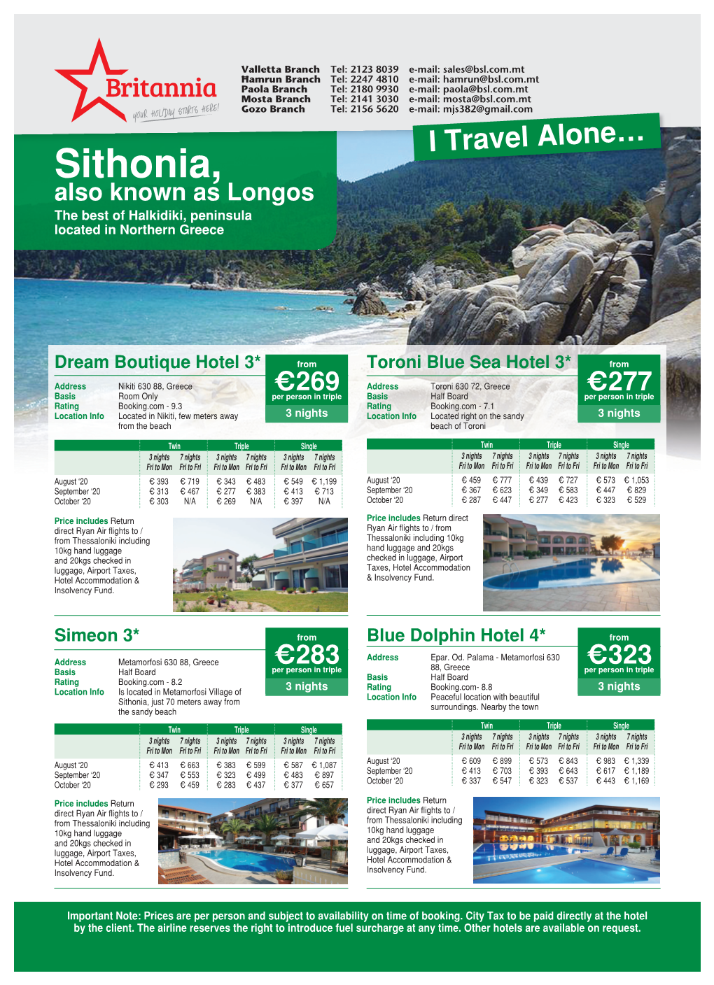 Sithonia, Also Known As Longos the Best of Halkidiki, Peninsula Located in Northern Greece