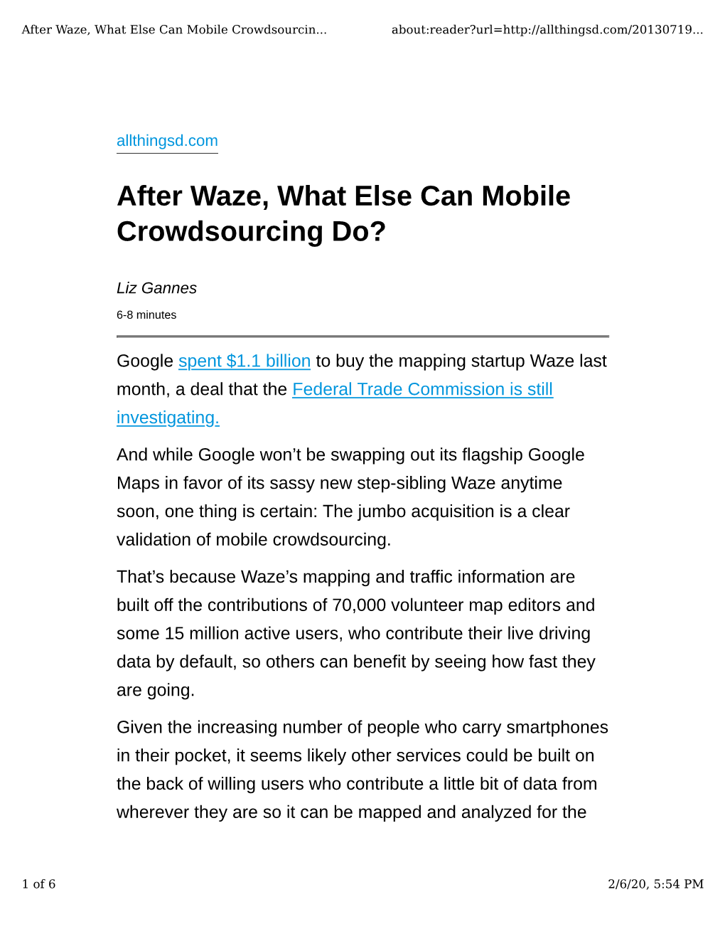 After Waze, What Else Can Mobile Crowdsourcing Do?