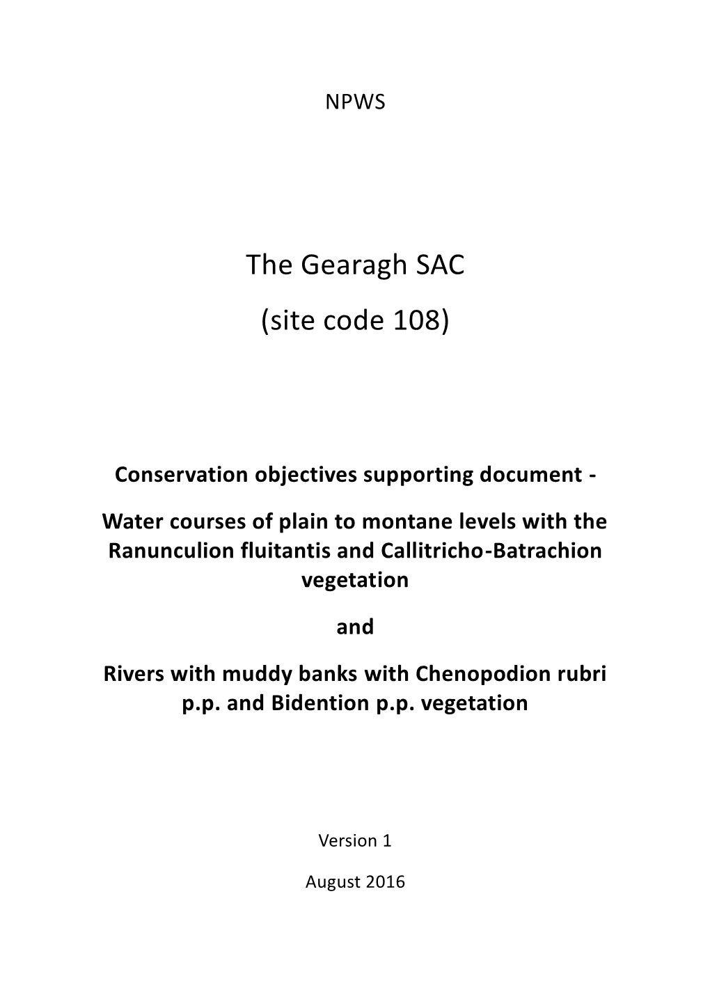 The Gearagh SAC (Site Code 108)