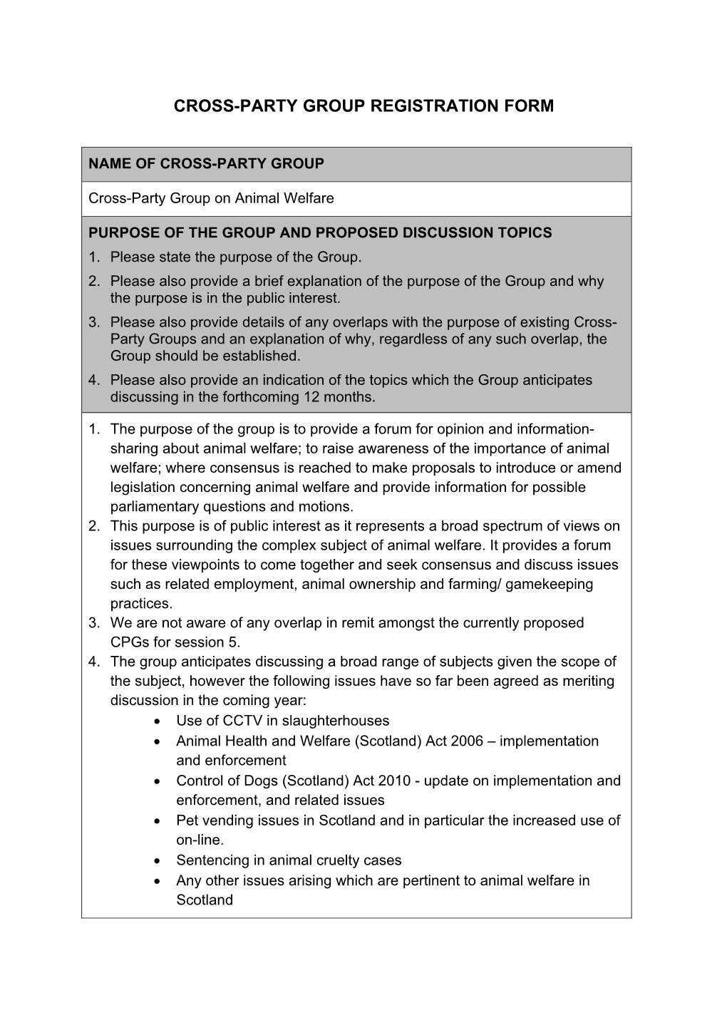 Registration Form