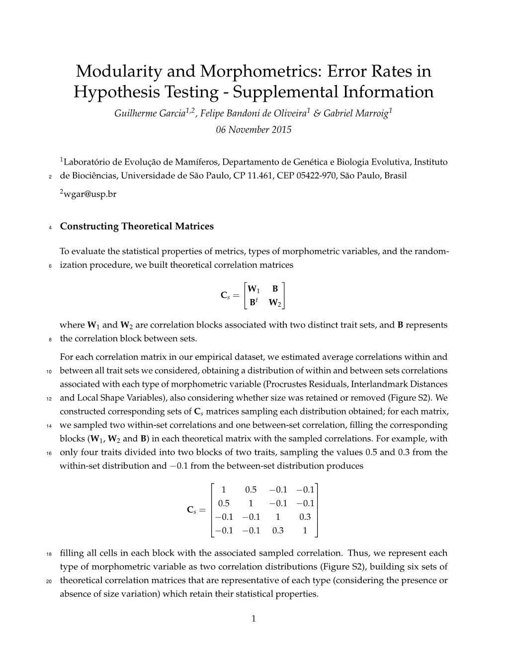 Modularity and Morphometrics: Error Rates in Hypothesis Testing